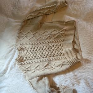 Frank and Oak White Fisherman sweater